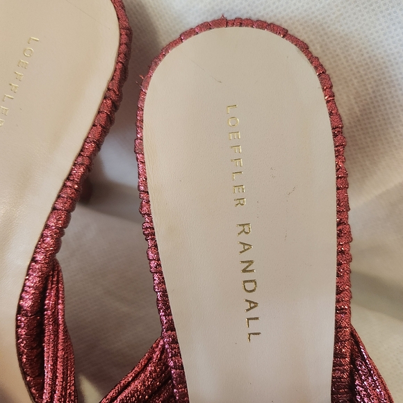 SOLD!!Loeffler RandallClaudia Pleated Skinny-Heel Mules in Fuschia Sz 11.5 - Picture 6 of 7